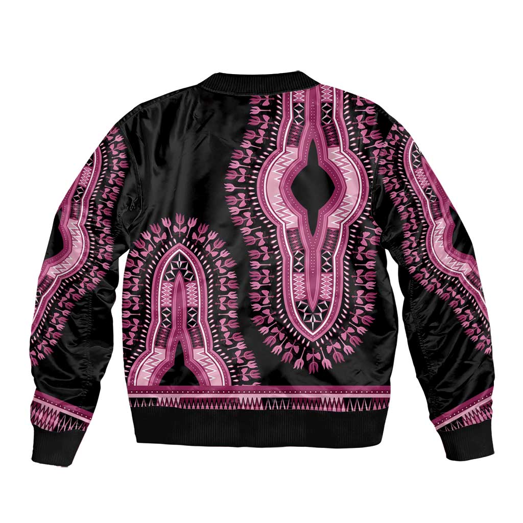 Breast Cancer Awareness Pink Ribbon Afro Bomber Jacket Dashiki Style - African Pride