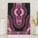 Breast Cancer Awareness Pink Ribbon Afro Canvas Wall Art Dashiki Style - African Pride