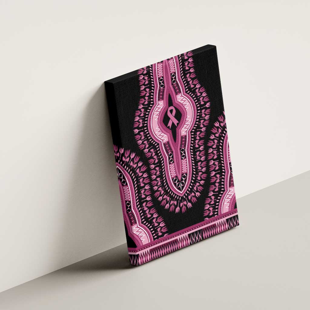 Breast Cancer Awareness Pink Ribbon Afro Canvas Wall Art Dashiki Style - African Pride