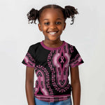 Breast Cancer Awareness Pink Ribbon Afro Kid T shirt Dashiki Style - African Pride