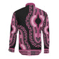 Breast Cancer Awareness Pink Ribbon Afro Long Sleeve Button Shirt Dashiki Style - African Pride