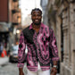 Breast Cancer Awareness Pink Ribbon Afro Long Sleeve Button Shirt Dashiki Style - African Pride