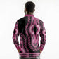 Breast Cancer Awareness Pink Ribbon Afro Long Sleeve Polo Shirt Dashiki Style - African Pride