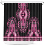 Breast Cancer Awareness Pink Ribbon Afro Shower Curtain Dashiki Style - African Pride