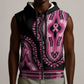 Breast Cancer Awareness Pink Ribbon Afro Sleeveless Zip Hoodie Dashiki Style - African Pride