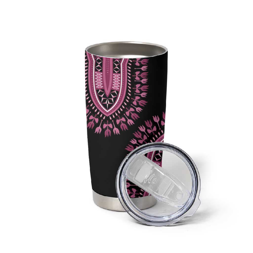 Breast Cancer Awareness Pink Ribbon Afro Tumbler Cup Dashiki Style - African Pride