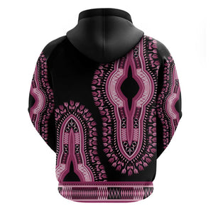 Breast Cancer Awareness Pink Ribbon Afro Zip Hoodie Dashiki Style - African Pride