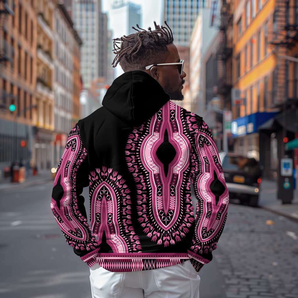 Breast Cancer Awareness Pink Ribbon Afro Zip Hoodie Dashiki Style - African Pride