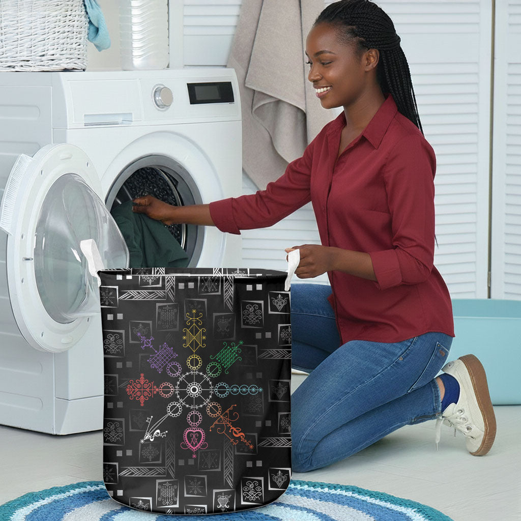 Afro Haiti Vodou Milokan Laundry Basket