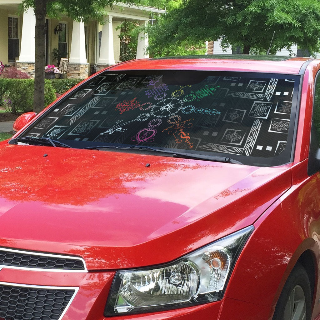 Afro Haiti Vodou Milokan Auto Sun Shade