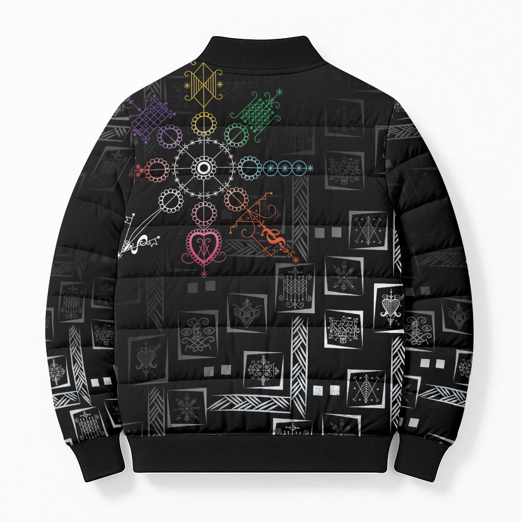Afro Haiti Vodou Milokan Bomber Puffer Jacket