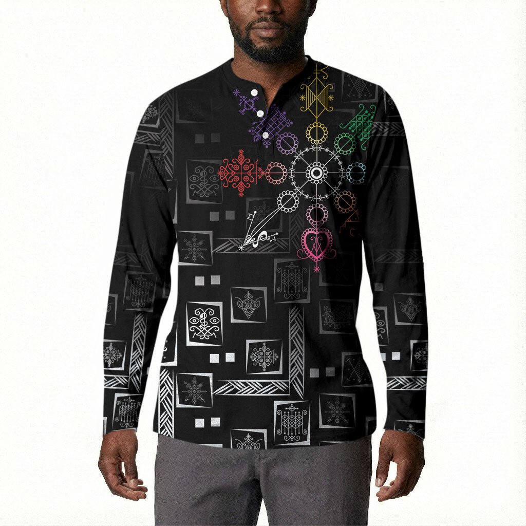 Afro Haiti Vodou Milokan Button Sweatshirt