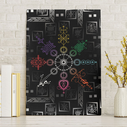 Afro Haiti Vodou Milokan Canvas Wall Art