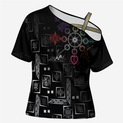 Afro Haiti Vodou Milokan Cross Shoulder Shirt