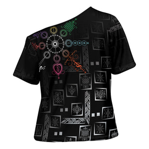 Afro Haiti Vodou Milokan Cross Shoulder Shirt