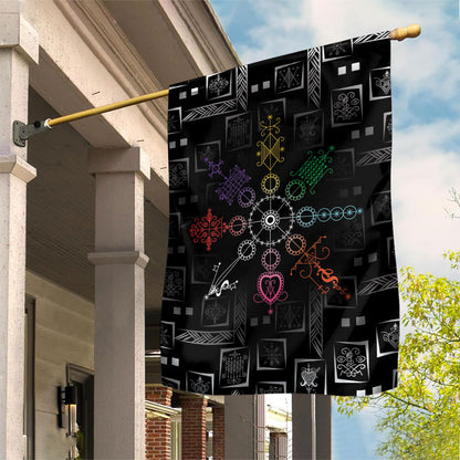 Afro Haiti Vodou Milokan Garden Flag