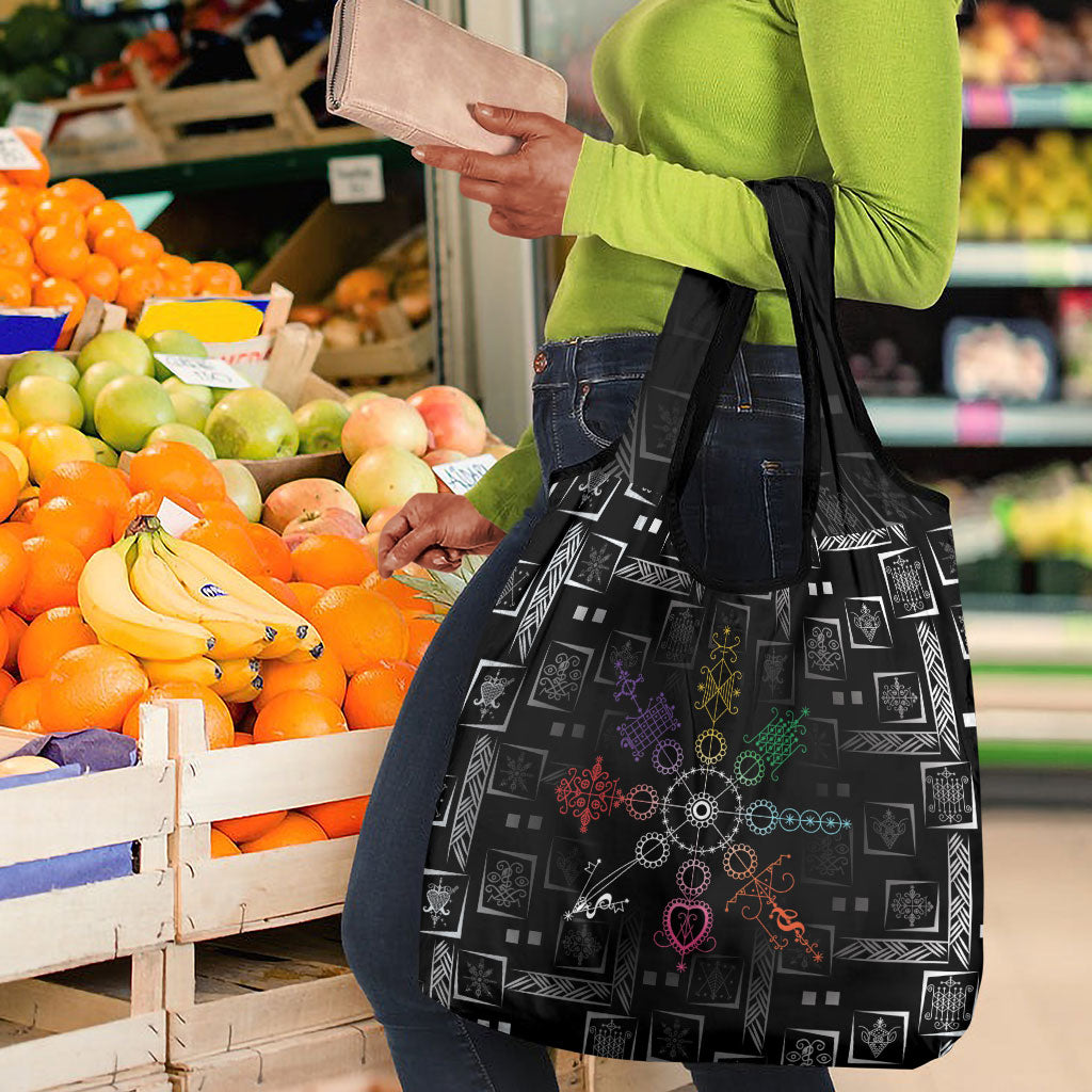 Afro Haiti Vodou Milokan Grocery Bag