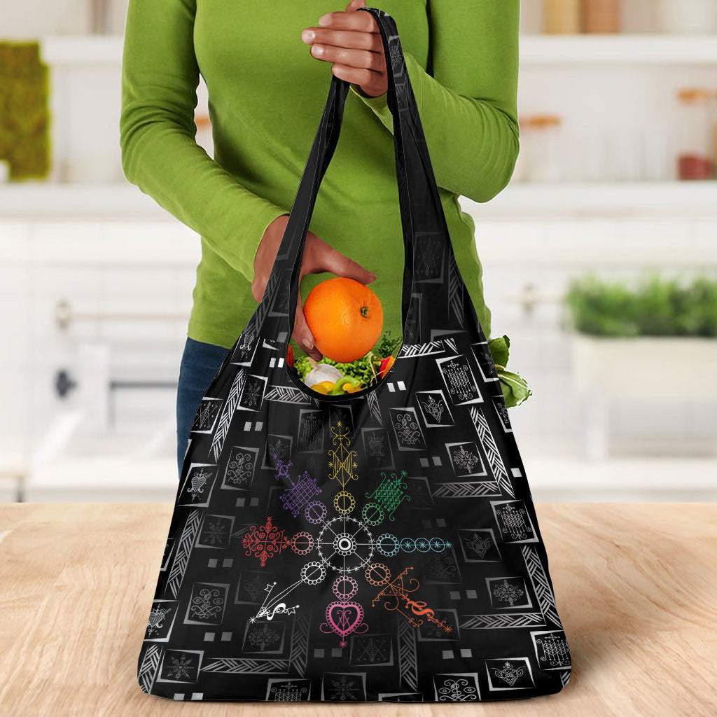 Afro Haiti Vodou Milokan Grocery Bag