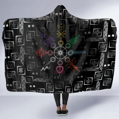 Afro Haiti Vodou Milokan Hooded Blanket