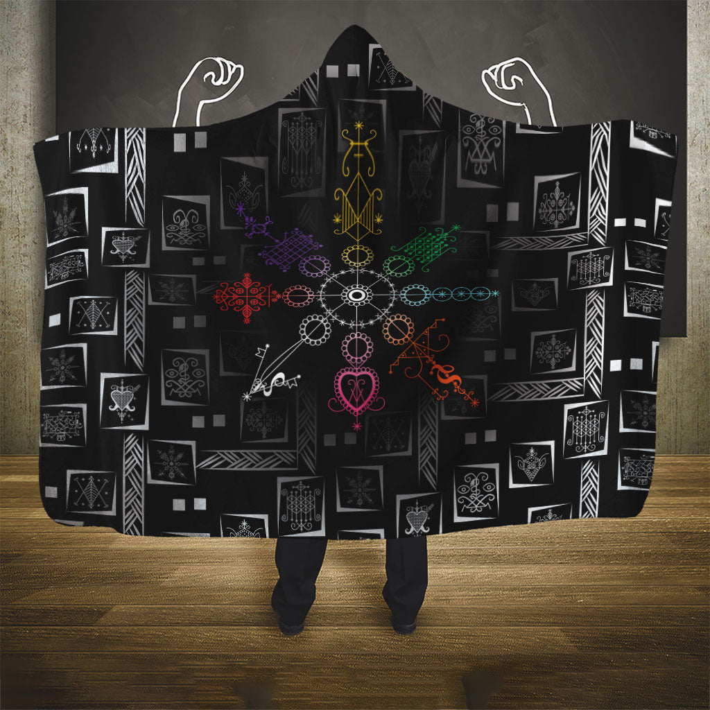 Afro Haiti Vodou Milokan Hooded Blanket