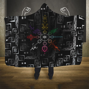 Afro Haiti Vodou Milokan Hooded Blanket