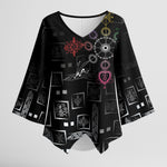 Afro Haiti Vodou Milokan Kimono Sleeve Blouse