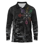 Afro Haiti Vodou Milokan Long Sleeve Polo Shirt