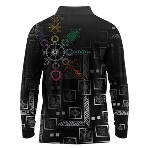 Afro Haiti Vodou Milokan Long Sleeve Polo Shirt