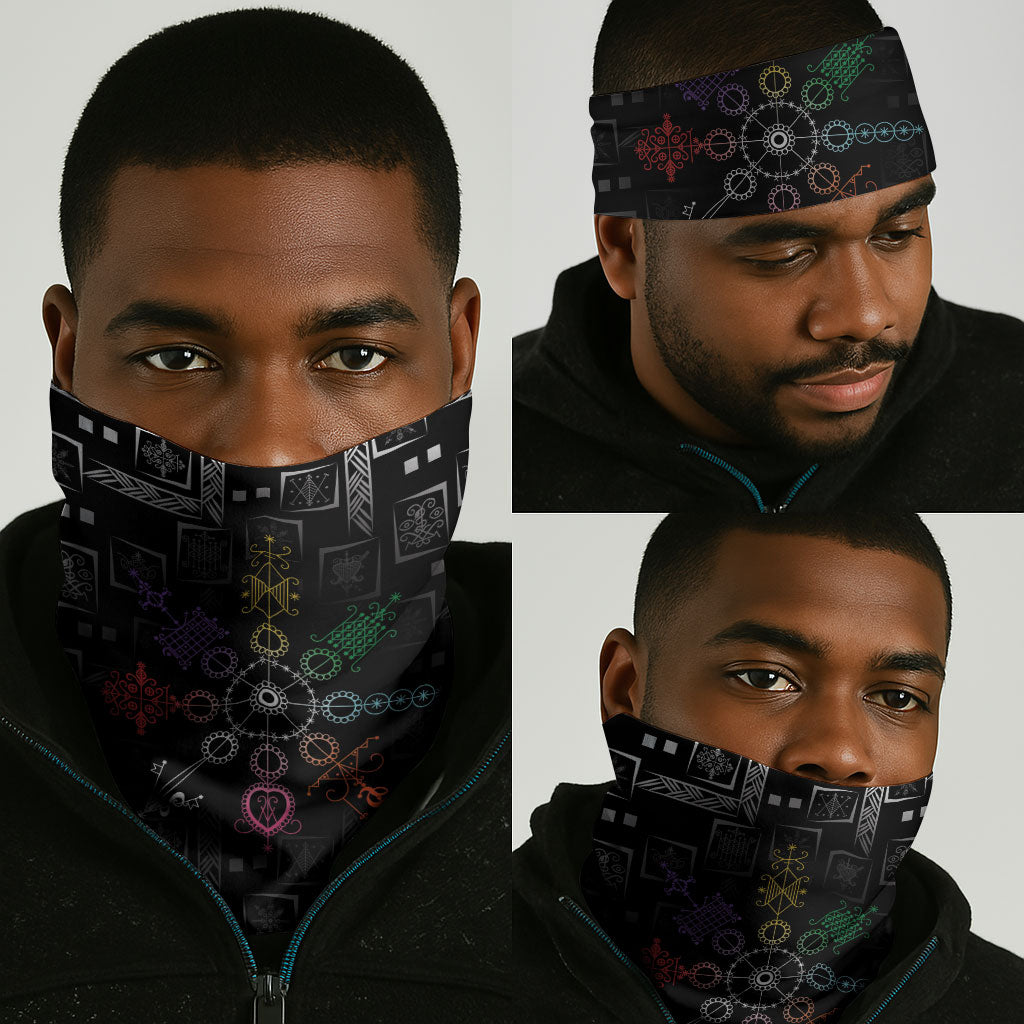 Afro Haiti Vodou Milokan Neck Gaiter