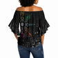 Afro Haiti Vodou Milokan Off Shoulder Wrap Waist Top
