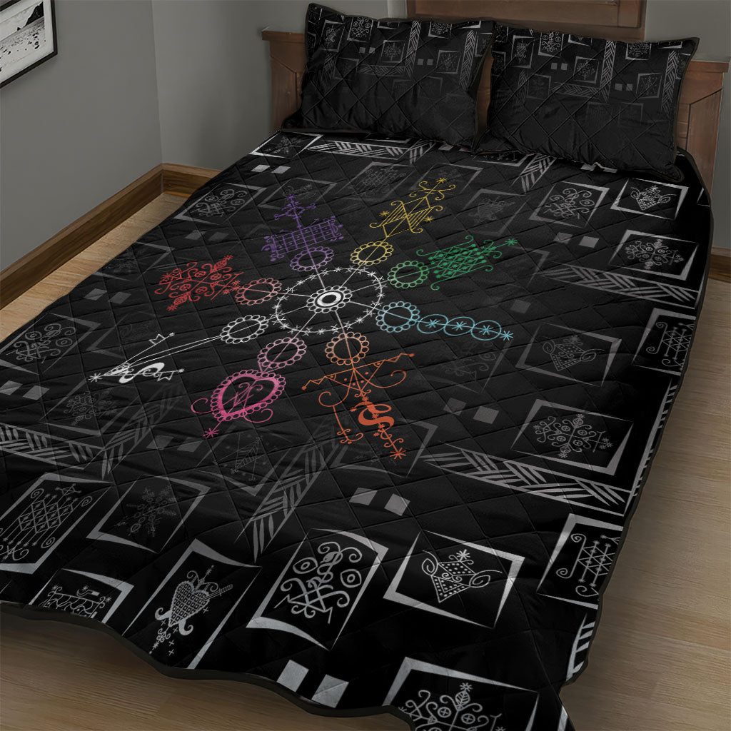 Afro Haiti Vodou Milokan Quilt Bed Set