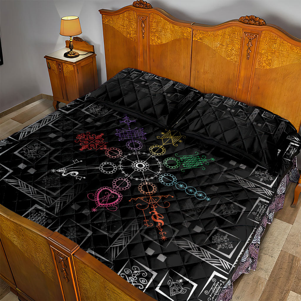 Afro Haiti Vodou Milokan Quilt Bed Set
