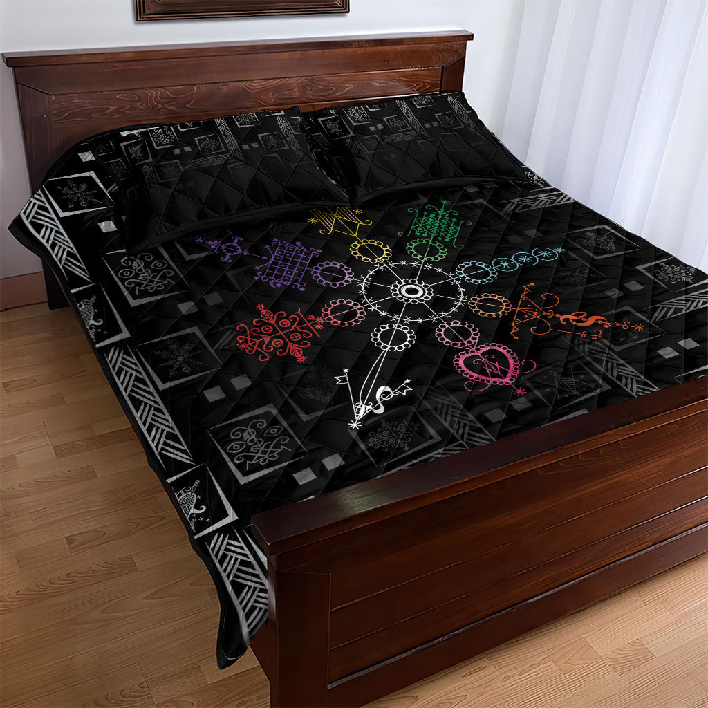 Afro Haiti Vodou Milokan Quilt Bed Set