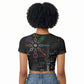 Afro Haiti Vodou Milokan Raglan Cropped T shirt