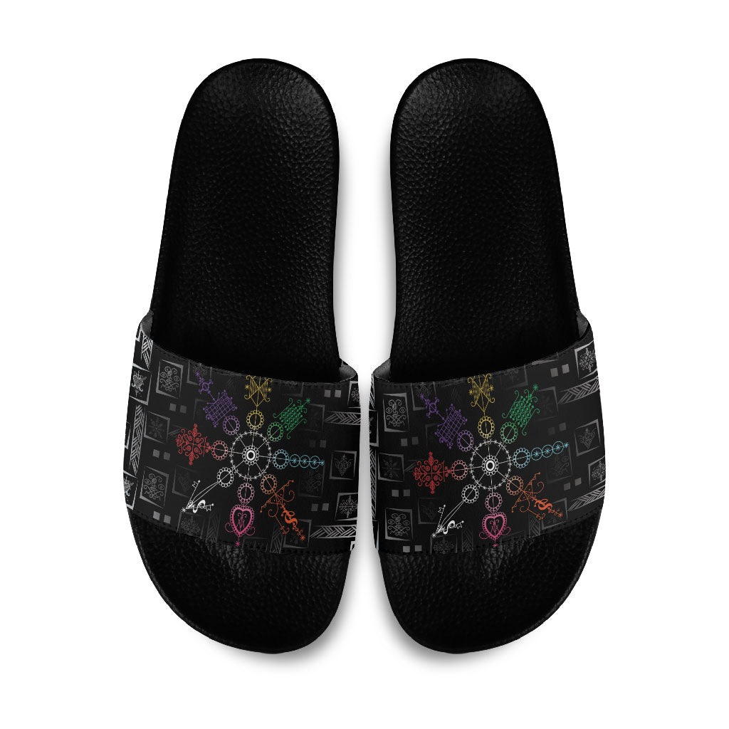 Afro Haiti Vodou Milokan Slide Sandals