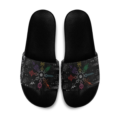 Afro Haiti Vodou Milokan Slide Sandals