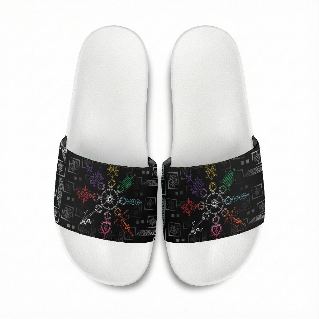 Afro Haiti Vodou Milokan Slide Sandals