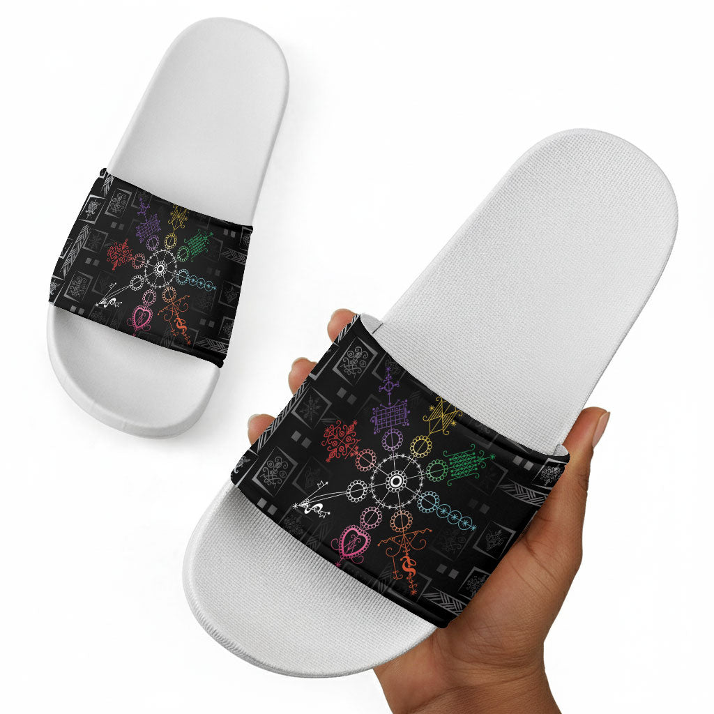 Afro Haiti Vodou Milokan Slide Sandals