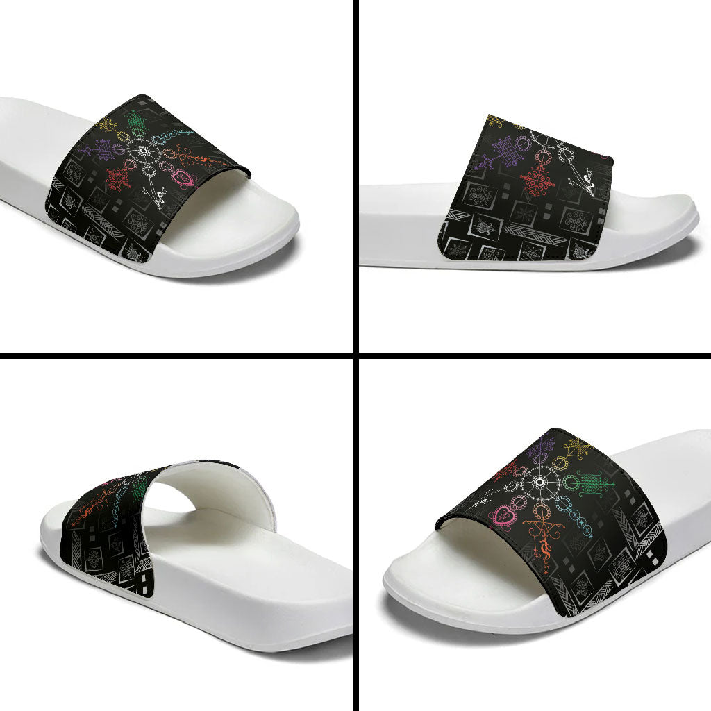 Afro Haiti Vodou Milokan Slide Sandals
