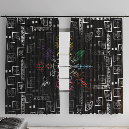 Afro Haiti Vodou Milokan Window Curtain