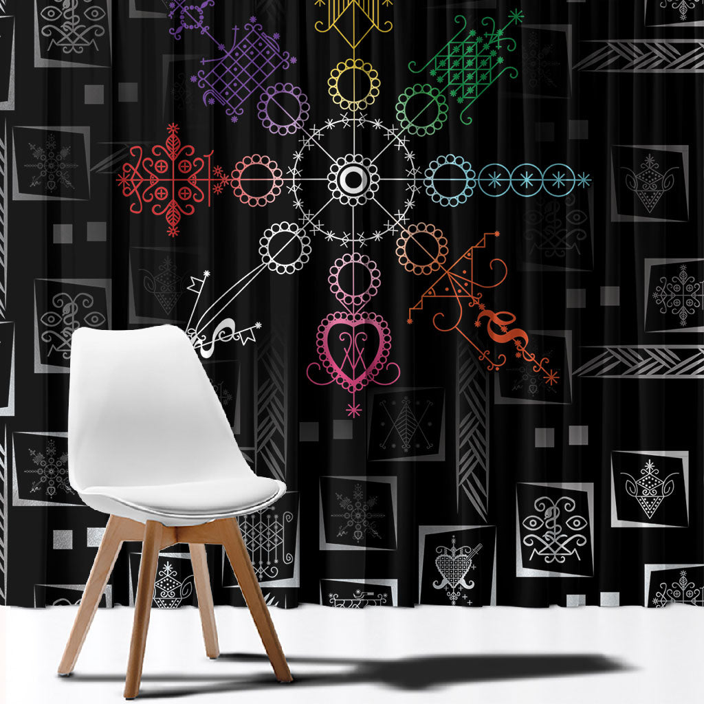 Afro Haiti Vodou Milokan Window Curtain