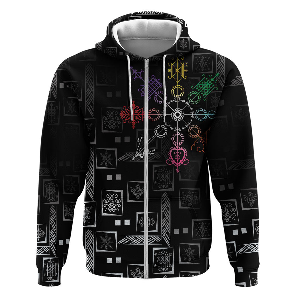 Afro Haiti Vodou Milokan Zip Hoodie