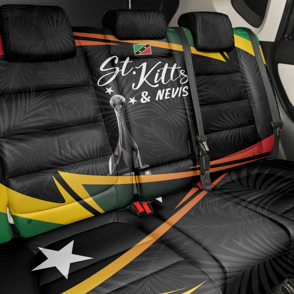 St Kitts and Nevis Cricket Afro Back Car Seat Cover Go Patriots Go Champions - African Pride