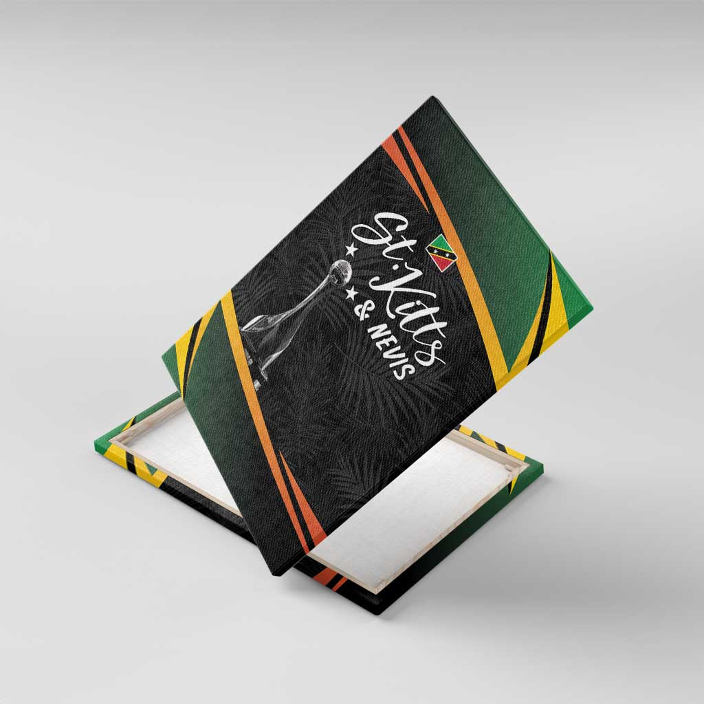 St Kitts and Nevis Cricket Afro Canvas Wall Art Go Patriots Go Champions - African Pride
