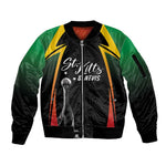 St Kitts and Nevis Cricket Custom Afro Sleeve Zip Bomber Jacket Go Patriots Go Champions - African Pride