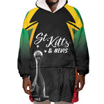 St Kitts and Nevis Cricket Custom Afro Wearable Blanket Hoodie Go Patriots Go Champions - African Pride
