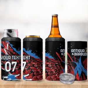 Afro-Antigua and Barbuda Cricket Custom 4 in 1 Can Cooler Tumbler Falcons Wings - Take Off - African Pride