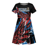 Afro-Antigua and Barbuda Cricket Custom Kid Short Sleeve Dress Falcons Wings - Take Off - African Pride