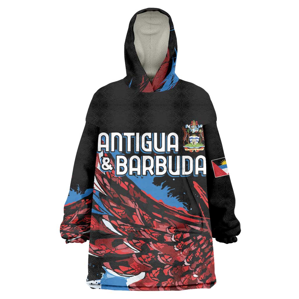 Afro-Antigua and Barbuda Cricket Custom Kid Wearable Blanket Hoodie Falcons Wings - Take Off - African Pride