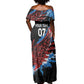 Afro-Antigua and Barbuda Cricket Custom Off Shoulder Maxi Dress Falcons Wings - Take Off - African Pride